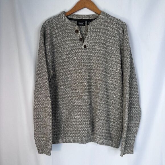 Haggar Fisherman Knit Button Neckline Pullover Sweater Size Medium - Picture 8 of 8